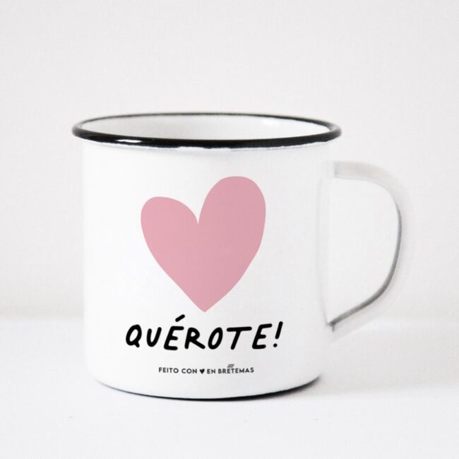 Taza Quérote (corazón rosa) de Brétemas