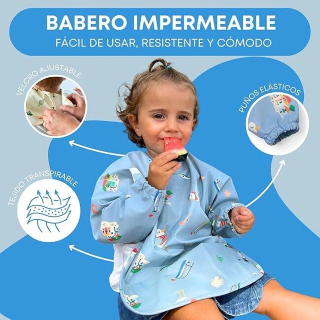 Babero manga larga Mediterráneo de Babaté - Imagen 2