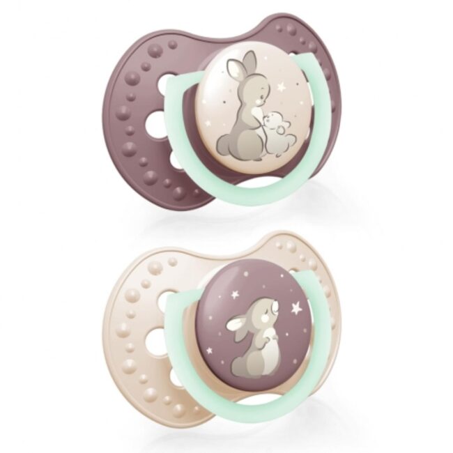 Chupetes Lovi night&day rosa 0-3 meses pack-2