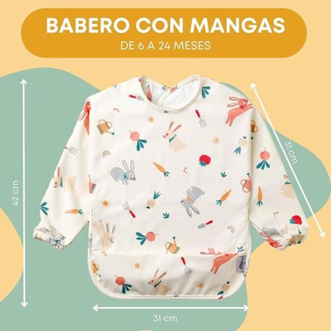 Pack 2 baberos manga larga Huerto de Babaté - Imagen 3