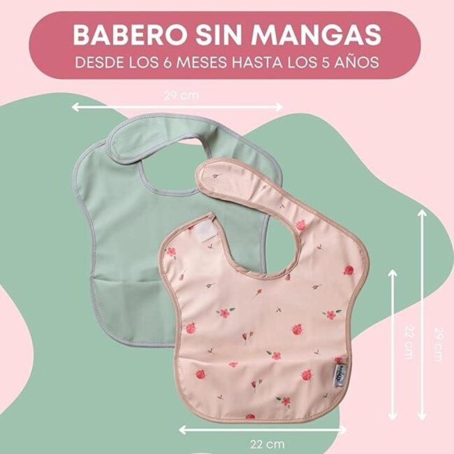Pack 2 baberos sin mangas Mariquitas de Babaté - Imagen 3
