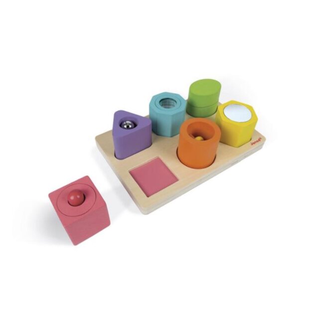 Puzle de madera con 6 figuras sensoriales de Janod - Imagen 3