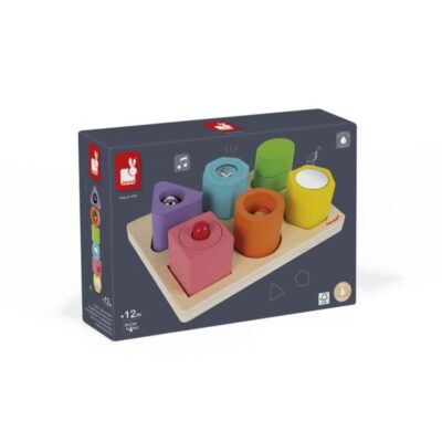Puzle de madera con 6 figuras sensoriales de Janod
