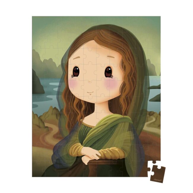 Puzle inspirado en la Gioconda de Leonardo da Vinci de 100 piezas de Janod - Imagen 2