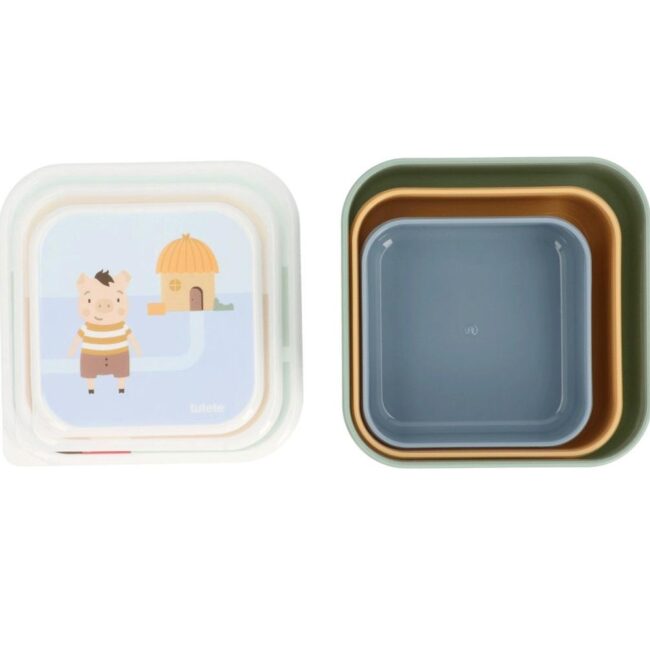 3 cajas de almuerzo Tutete The three little pigs - Imagen 2
