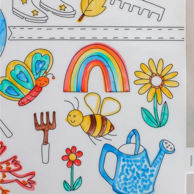 Mantel de silicona Scribble Mat con 6 rotuladores "Estaciones" - Imagen 4