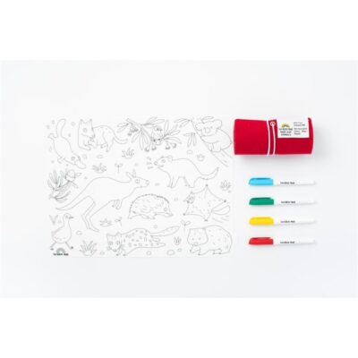 Mantel de silicona Scribble Mat con 4 rotuladores»Animales de Australia»