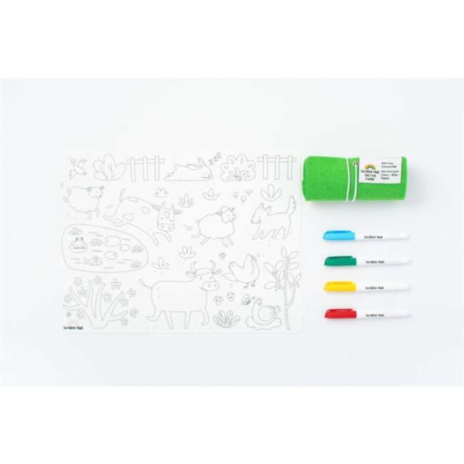 Mantel de silicona Scribble Mat "En la granja"