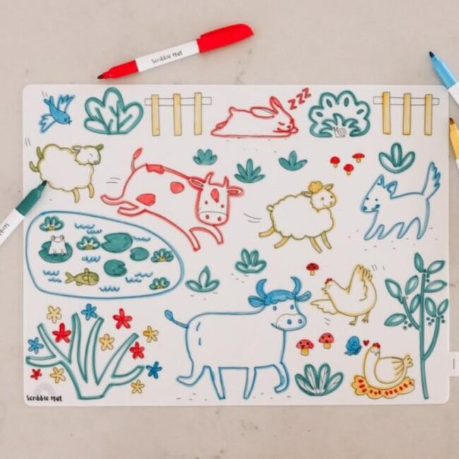 Mantel de silicona Scribble Mat "En la granja" - Imagen 3