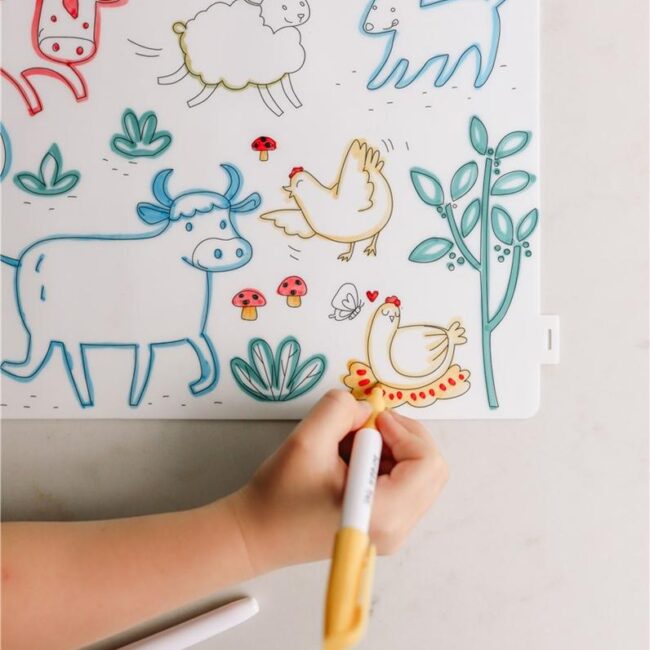 Mantel de silicona Scribble Mat "En la granja" - Imagen 4