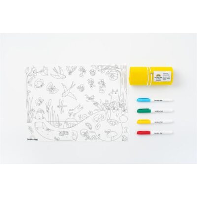 Mantel de silicona Scribble Mat con 4 rotuladores»En el jardín»
