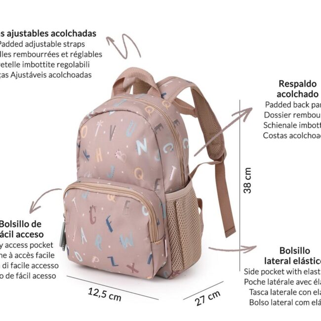 Mochila infantil de Tutete Funny letters - Imagen 2