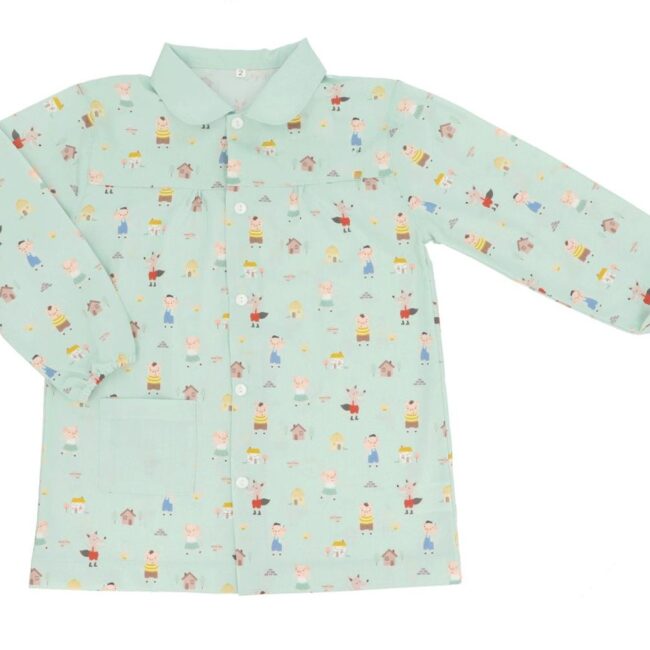Bata escolar con botones The three little pigs de Tutete