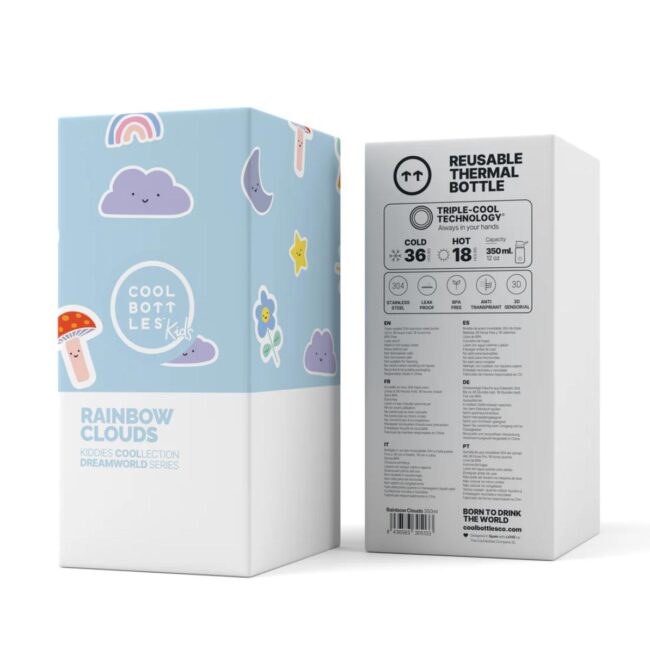 Botella térmica Kiddies de Cool Bottles de 350ml Rainbow clouds - Imagen 4