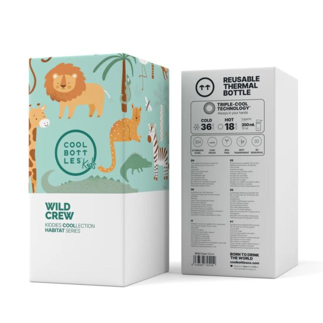 Botella térmica Kiddies de Cool Bottles de 350ml Wild crew - Imagen 4