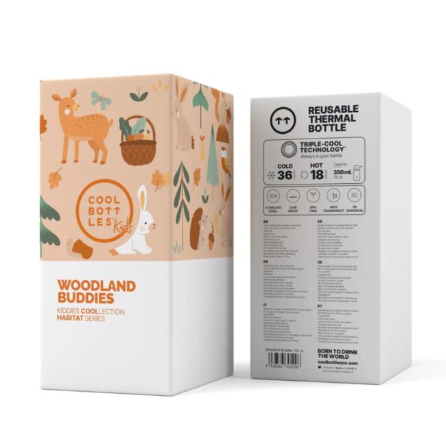 Botella térmica Kiddies de Cool Bottles de 350ml Woodland buddies - Imagen 4