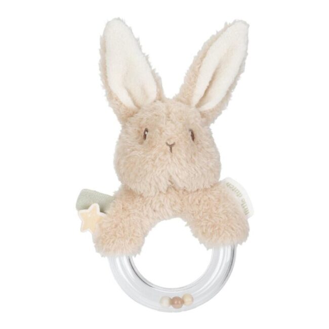Sonajero anillo conejito Newborn natural de Lillte Dutch