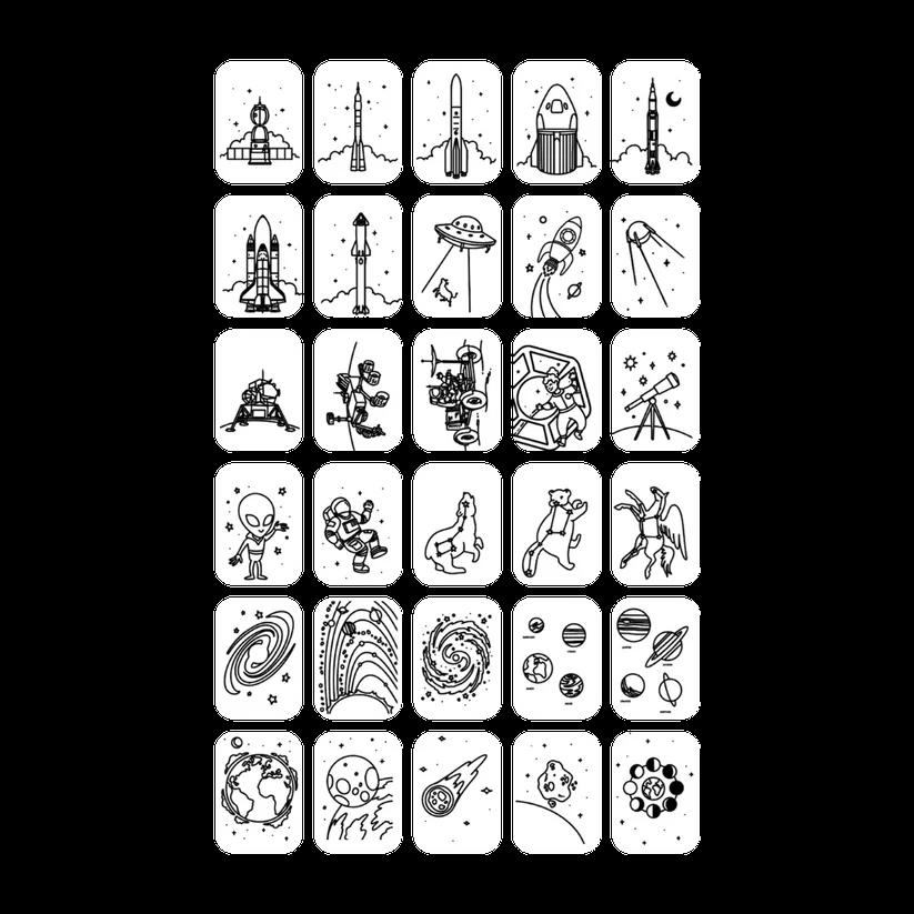 Plantillas de galaxia y dinos para Kidydraw mini de Kidywolf - Imagen 2