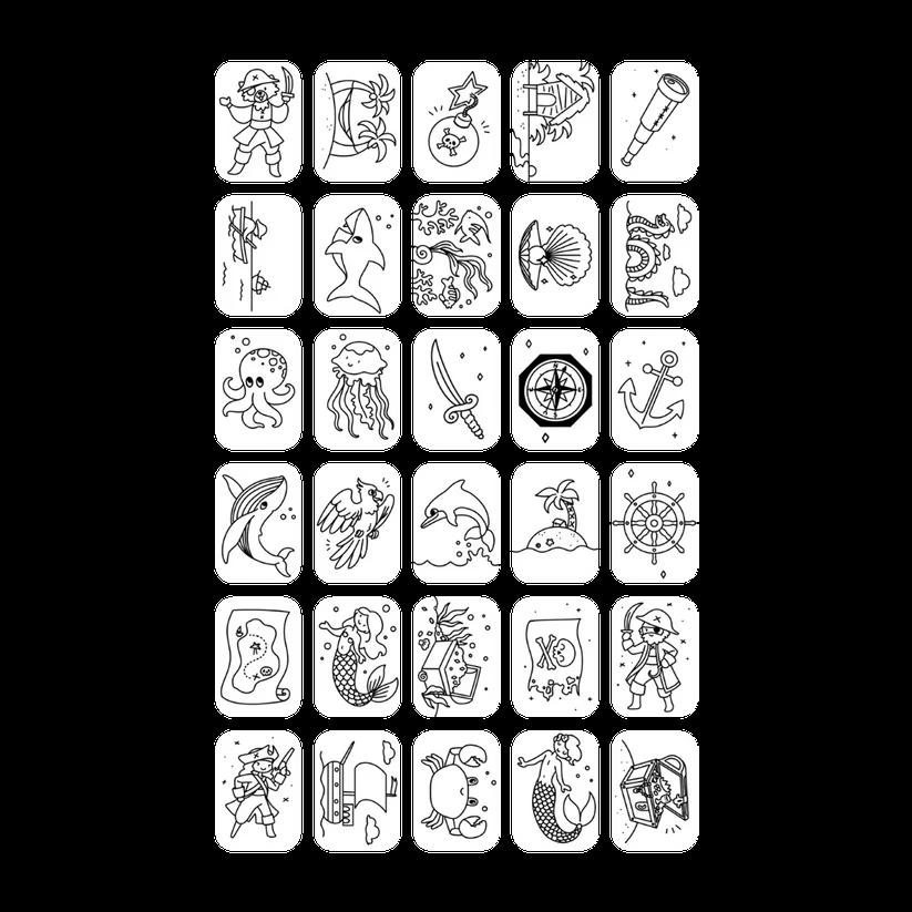 Plantillas de animales del mundo y océanos y piratas para Kidydraw mini de Kidywolf - Imagen 3