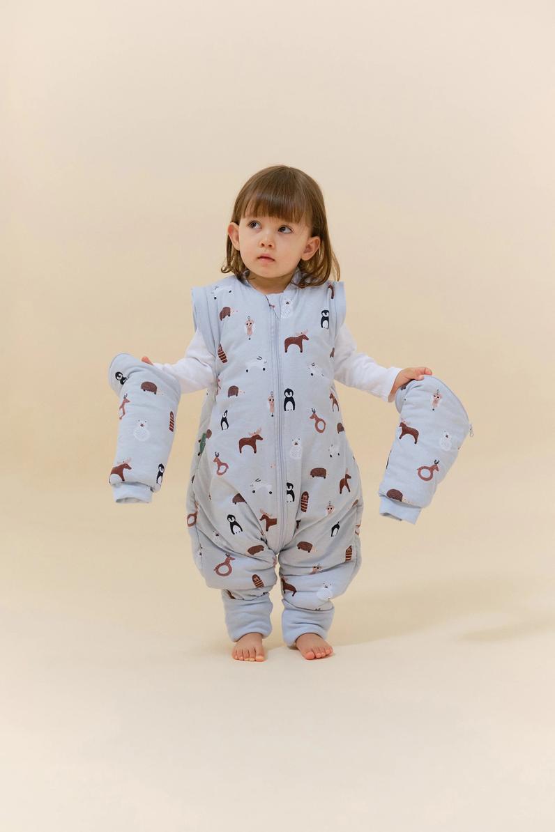 Saco de dormir con pies y mangas Winter animals de Molis&Co - Imagen 3