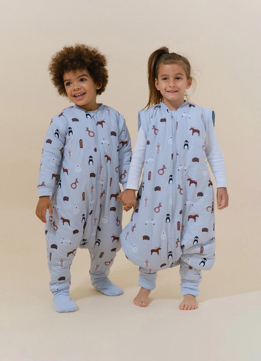Saco de dormir con pies y mangas Winter animals de Molis&Co