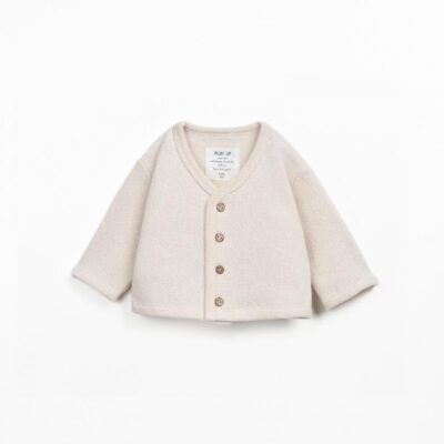 Chaqueta de punto con interior afelpado blanco roto de Play Up