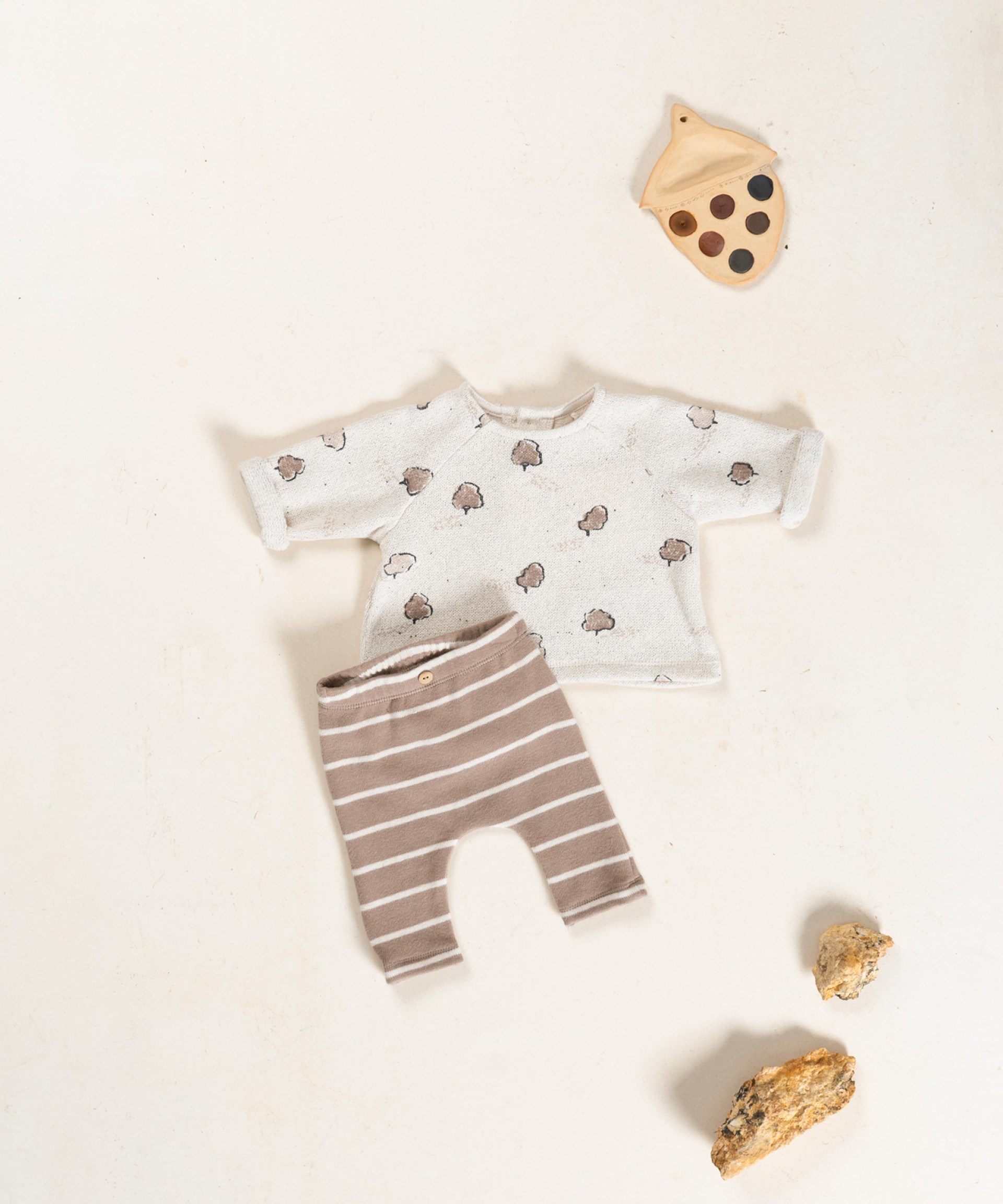 Leggings de punto a rayas marrón de Play Up - Imagen 3