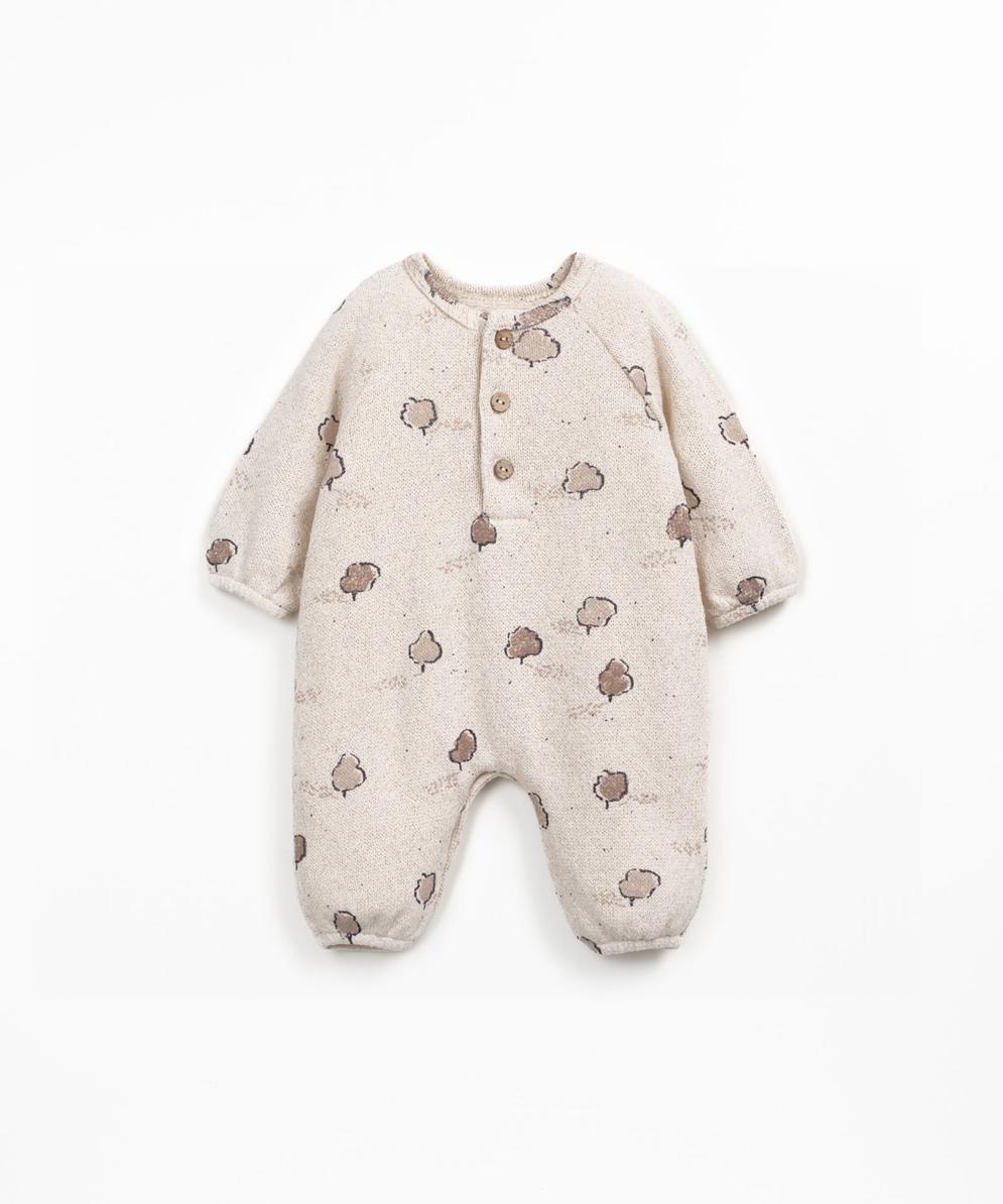 Pelele de punto con abertura delantera y estampado de árboles de Play Up talla 1M