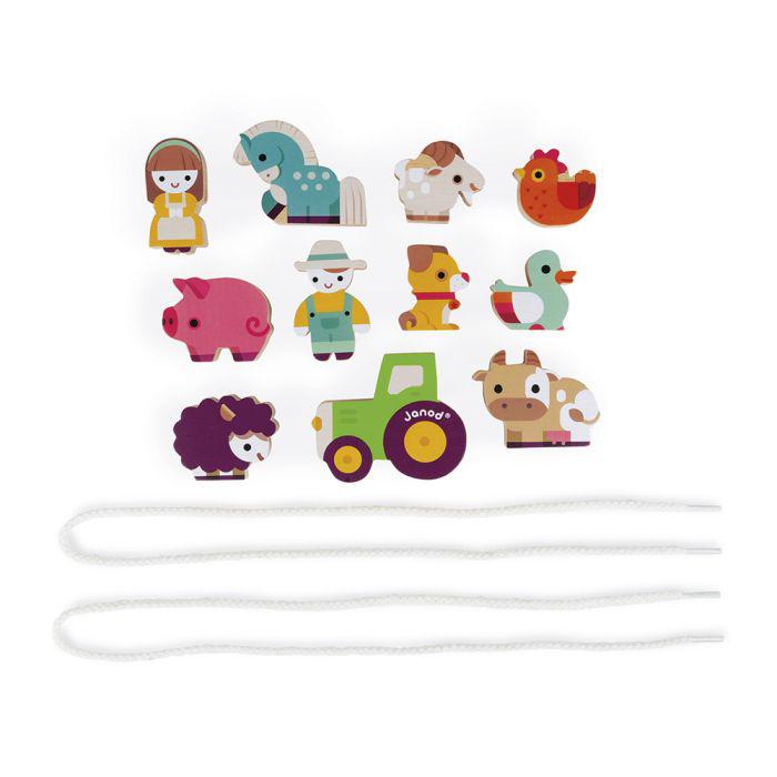 Cuentas para enhebrar granja-animales de Janod - Imagen 2