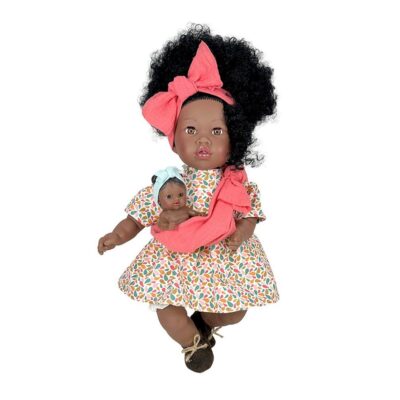 Muñeca Alika curly con bebé de Nines d’Onil