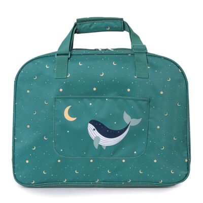 Bolso de playa con rejilla Whale teal de Tutete