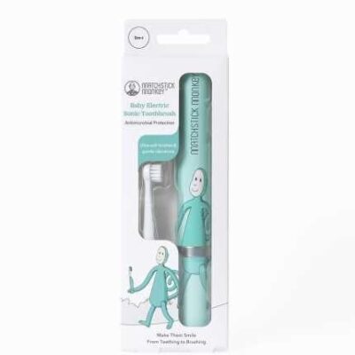 Cepillo dental eléctrico mono verde de Matchstick Monkey