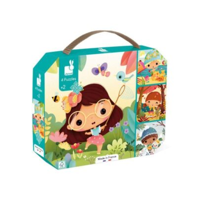 Puzle evolutivo las 4 estaciones (6-9-12-16 piezas) de Janod