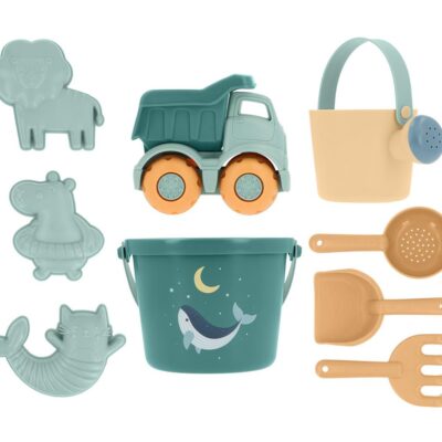 Set de juguetes de playa Whale teal de Tutete
