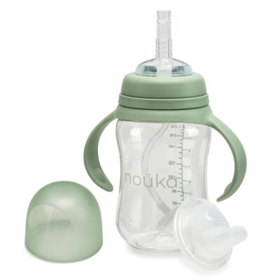 Taza transicional con pajita flexible moss de Noüka
