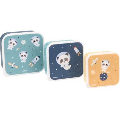 3 cajas de almuerzo Tutete Pandas in space