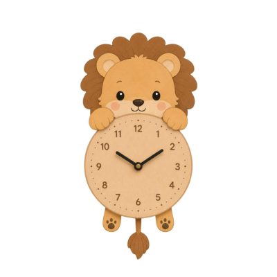 Reloj de pared león con kit de letras de Vintiun