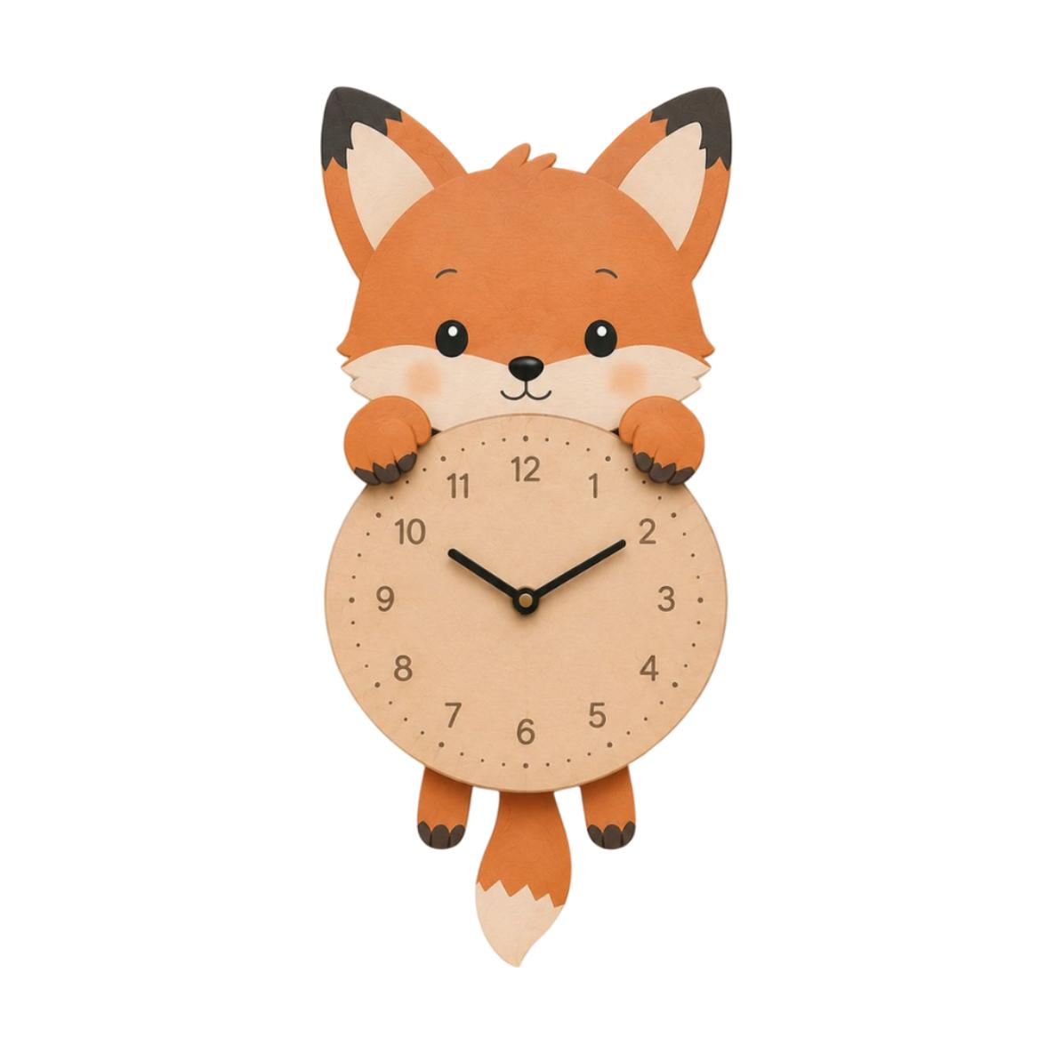 Reloj de pared zorro con kit de letras de Vintiun