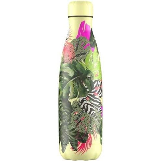 Botella Chilly's de 500ml con estampado de monstera y flores