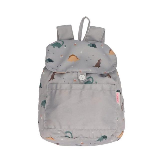 Mochila de guardería de tela con estampado de dinosaurios