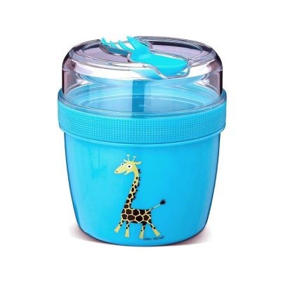 Caja de almuerzo con tapa refrigerante N’ice Cup grande Jirafa Turquesa Carl Oscar