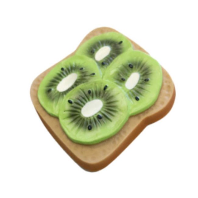 Mordedor en forma de tostada con kiwi